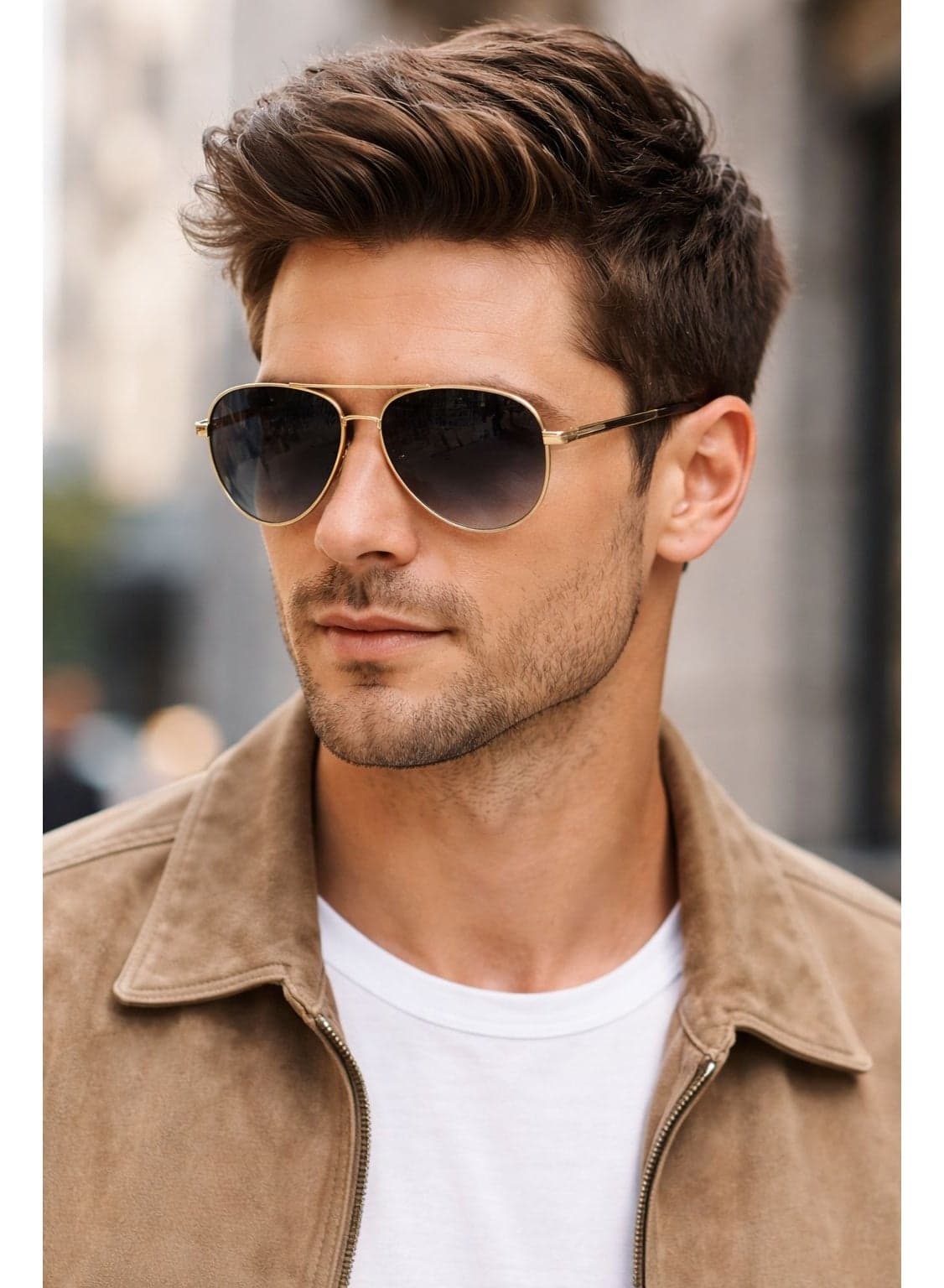 Premium Aviator Sunglasses for Men – UV400 Polarized Lenses, Lightweight Metal Frame, Classic Gradient Black Lens – Stylish Driving & Outdoor Eyewear
