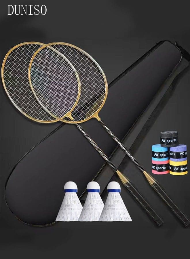 Badminton Rackets Set of 2 Badminton Racquets Lightweight Including Badminton Bag 3 Badminton Shuttlecock and Grip Tape