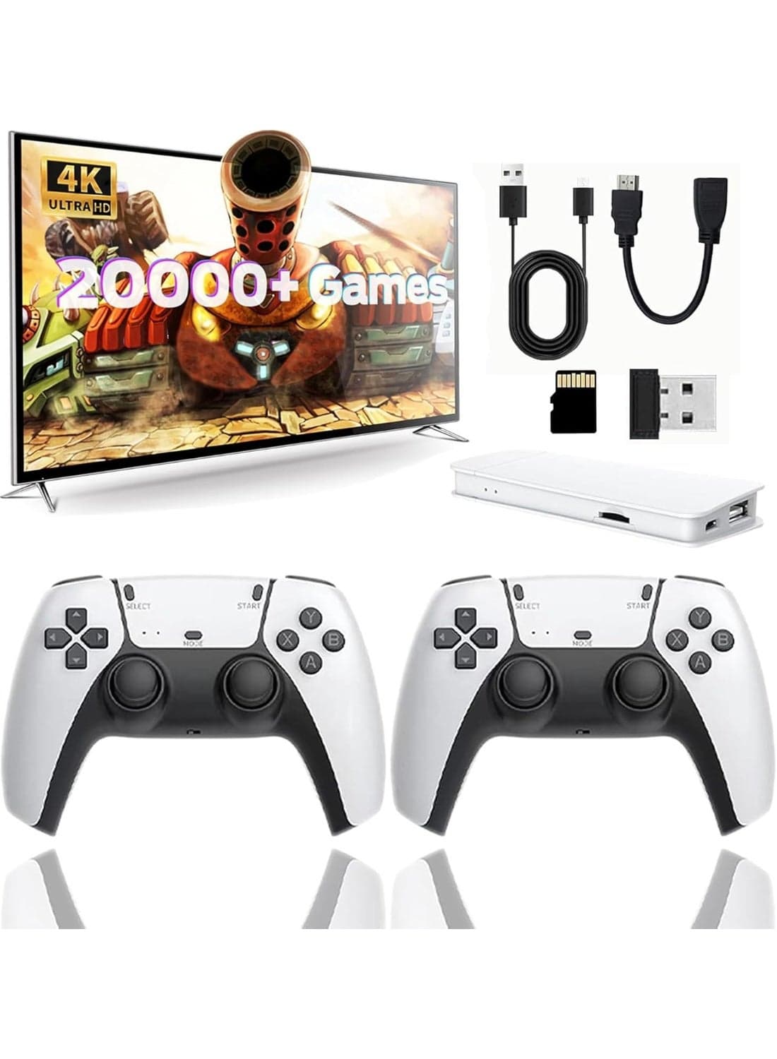 New Retro Gaming Stick – Plug & Play Retro Gaming Console with 21,500+ Classic Video Games, 4K HDMI Output, Upgraded Dual Wireless Controllers, 9 Emulators, TV Arcade Video Game System for Kids & Adults
