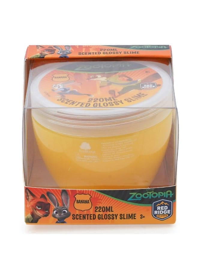 Zootopia 220ml Banana - Scented Glossy Slime | Soft, Stretchy & Non-sticky Slime For Kids & Adult |Fun Sensory & Stress Relief Toy | Yellow | Age 3+ Years
