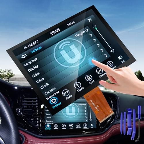 2026 NEW Upgraded GelFree 84 UConnect 4C UAQ Screen Radio Navigation with Mounting Tool Replacement Compatible Fit for Dodge RAM Jeep Chrysler 20172021 Replace OEM LA084X01SL02