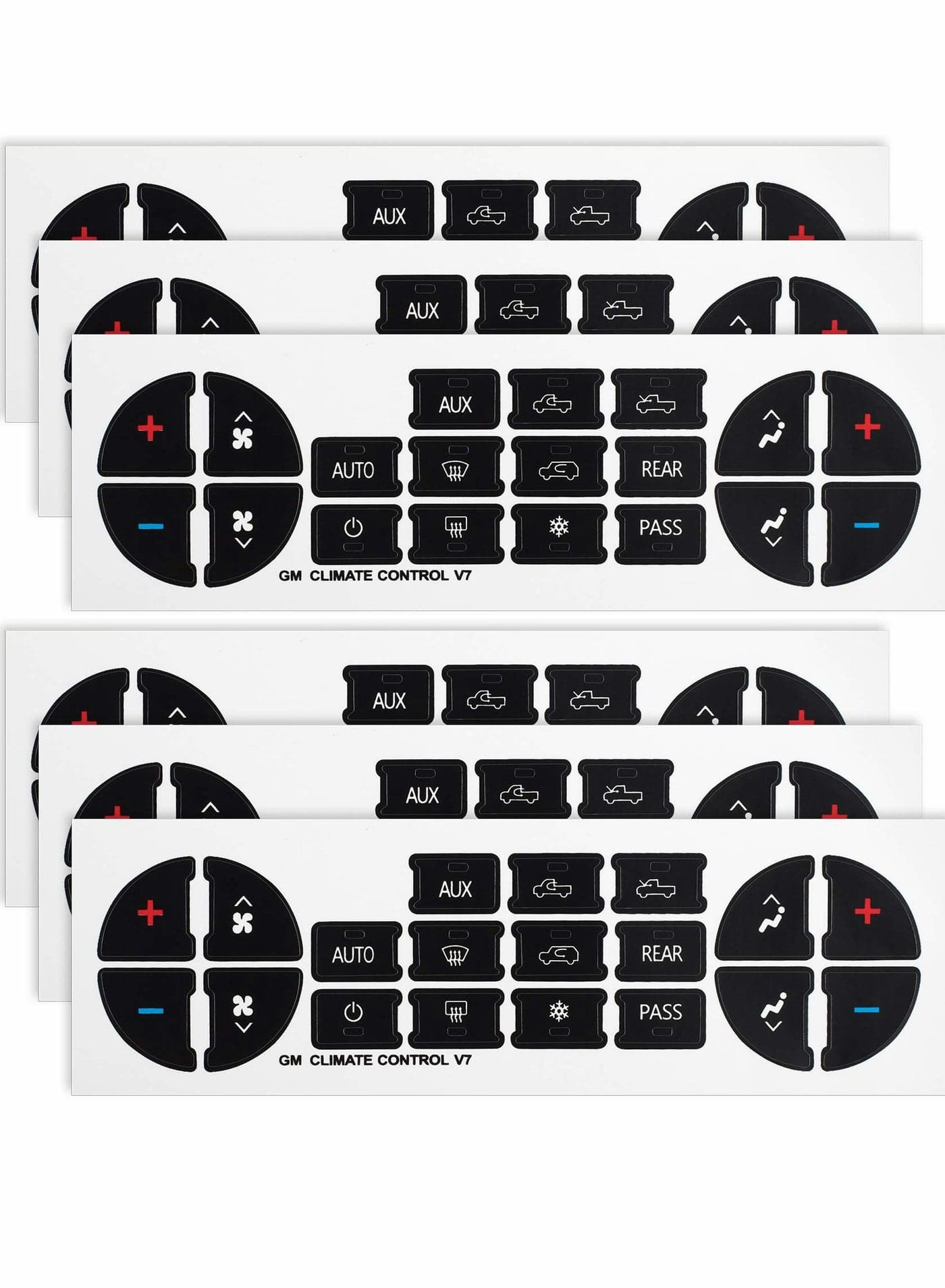 AC Dash Button Repair Sticker for Chevy, Car Replacement Part Fixing Ruined Faded Control Radio Decal SUV Truck Accessories(6 Packs )