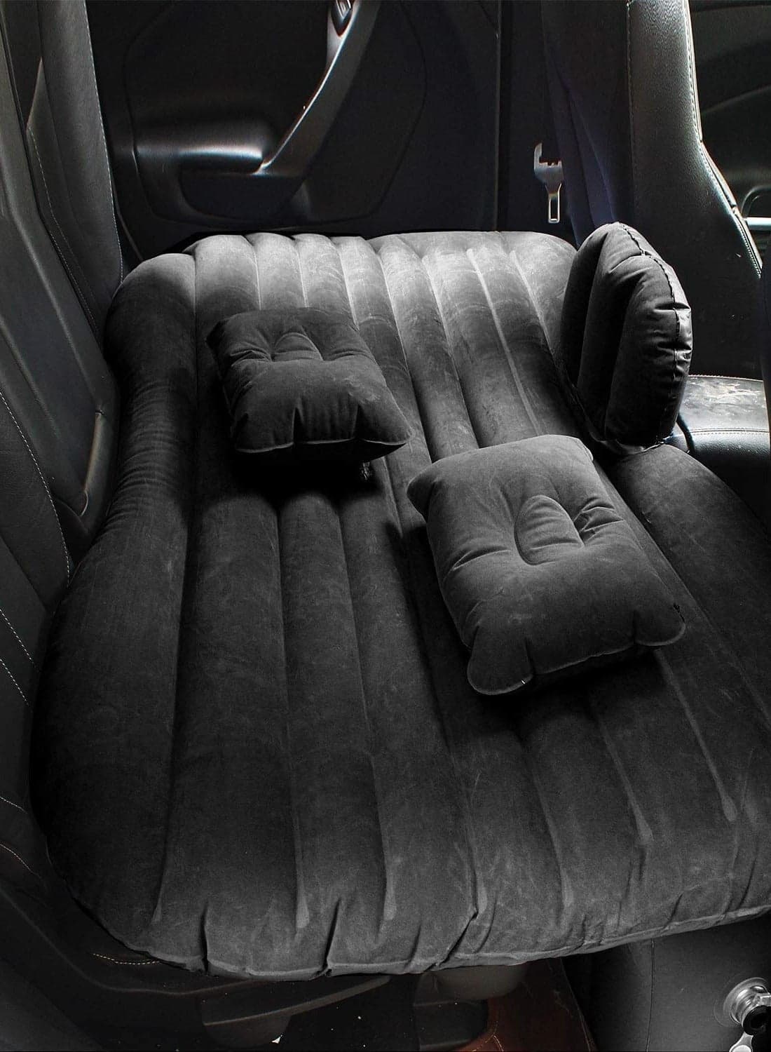Inflatable Travel Car Bed Air Sofa with Two Inflatable Pillow for Car Back Seat Fits Most Car Models for Camping Travel, Hiking, Trip and Other Outdoor Activities