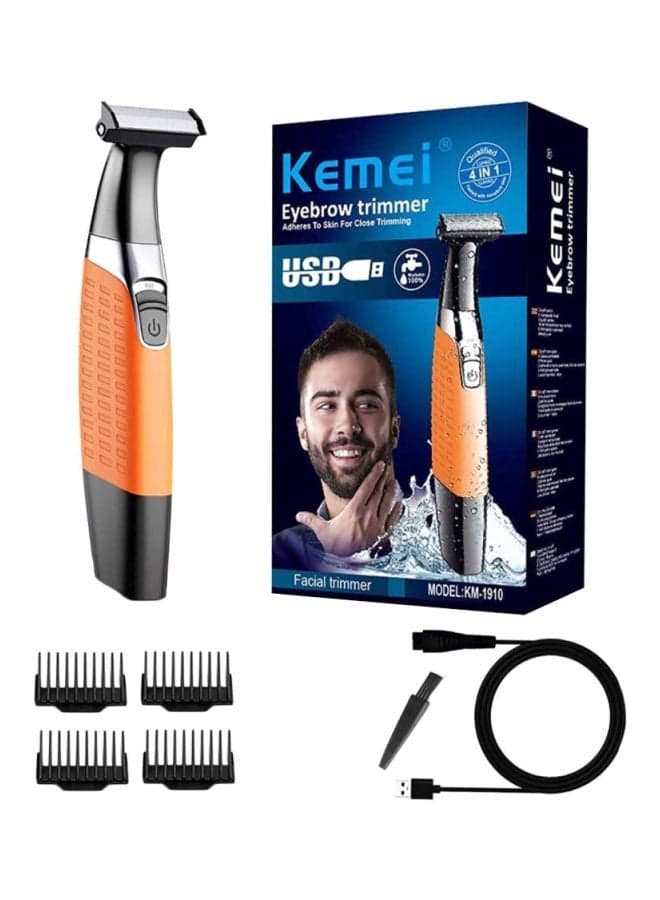 KM1910 Eyebrow And Facial Trimmer Black/Orange/Silver