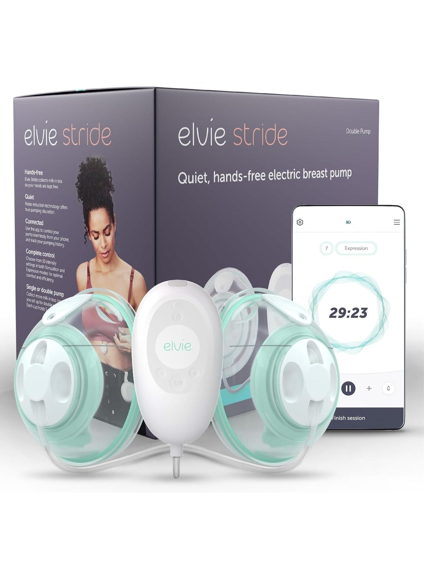 Stride Double Wearable Electric Breast Pump - Hospital-Grade | Hands-Free Wearable Electric Breast Pump with 2-Modes & 150 ml Capacity per Cup