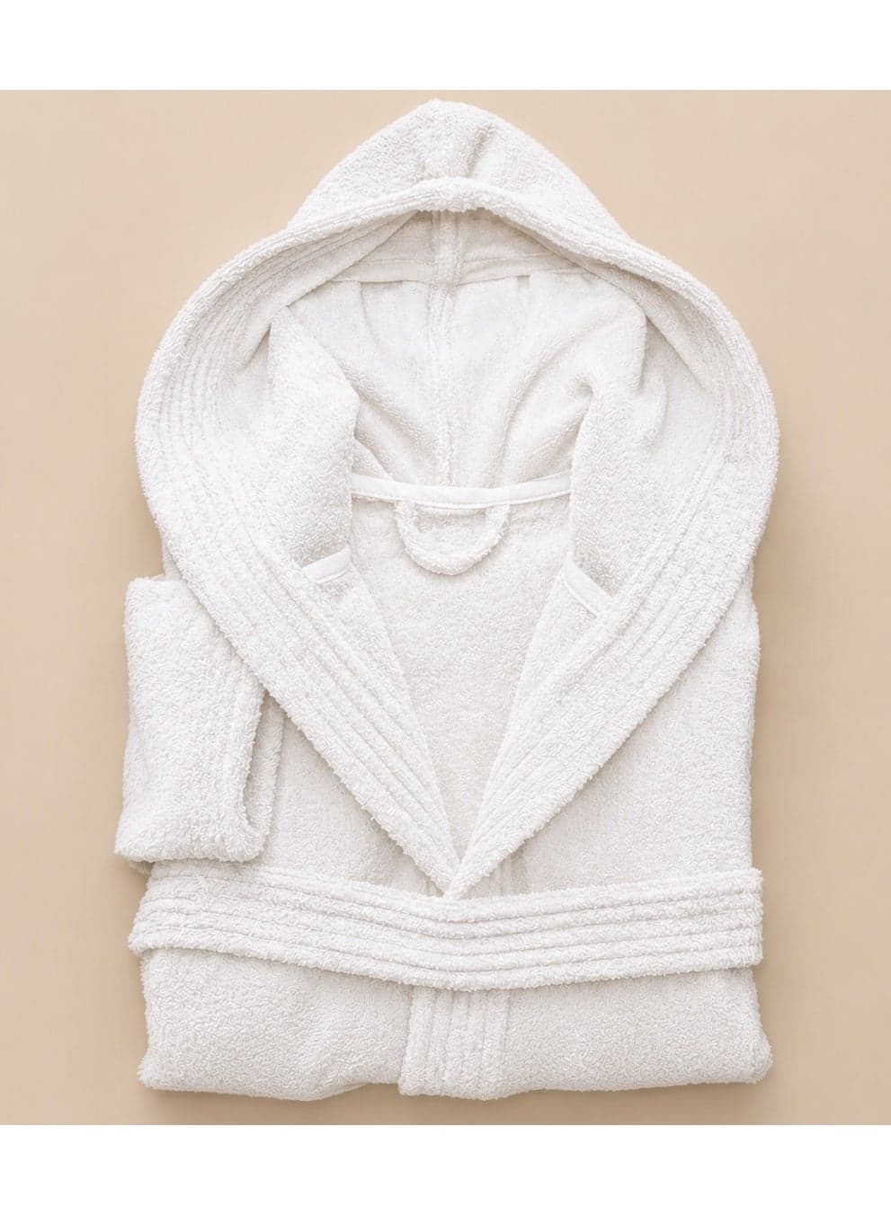 Unisex White Hooded Terry Bathrobe 100% Cotton Soft Absorbent Hotel Spa Bath Robe for Men & Women