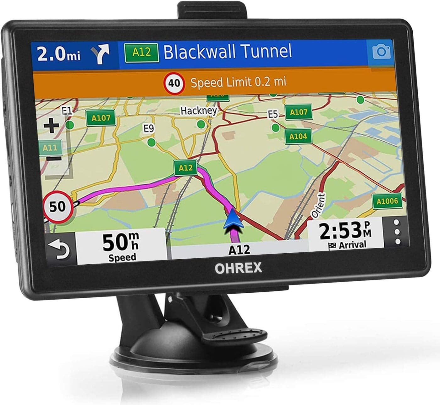 OHREX N800 GPS Navigator for Car with Bluetooth, 7” Truck GPS for Commercial Drivers, 2026 Maps with Free Lifetime Updates