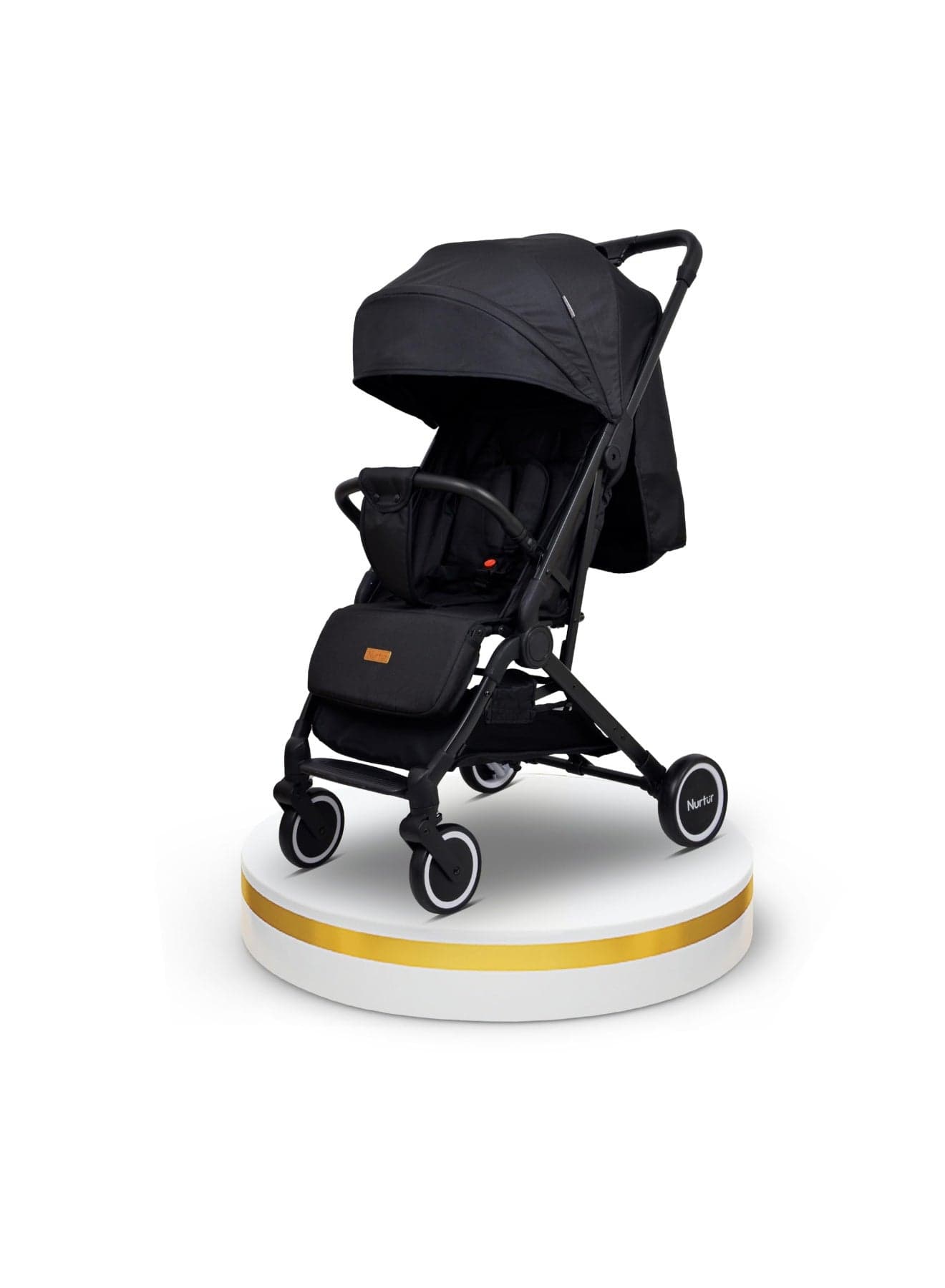 Bravo Baby/Kids Travel Stroller 0 36 months, Storage Basket, Detachable Bumper, 5 Point Safety Harness, Compact Foldable Design, Black