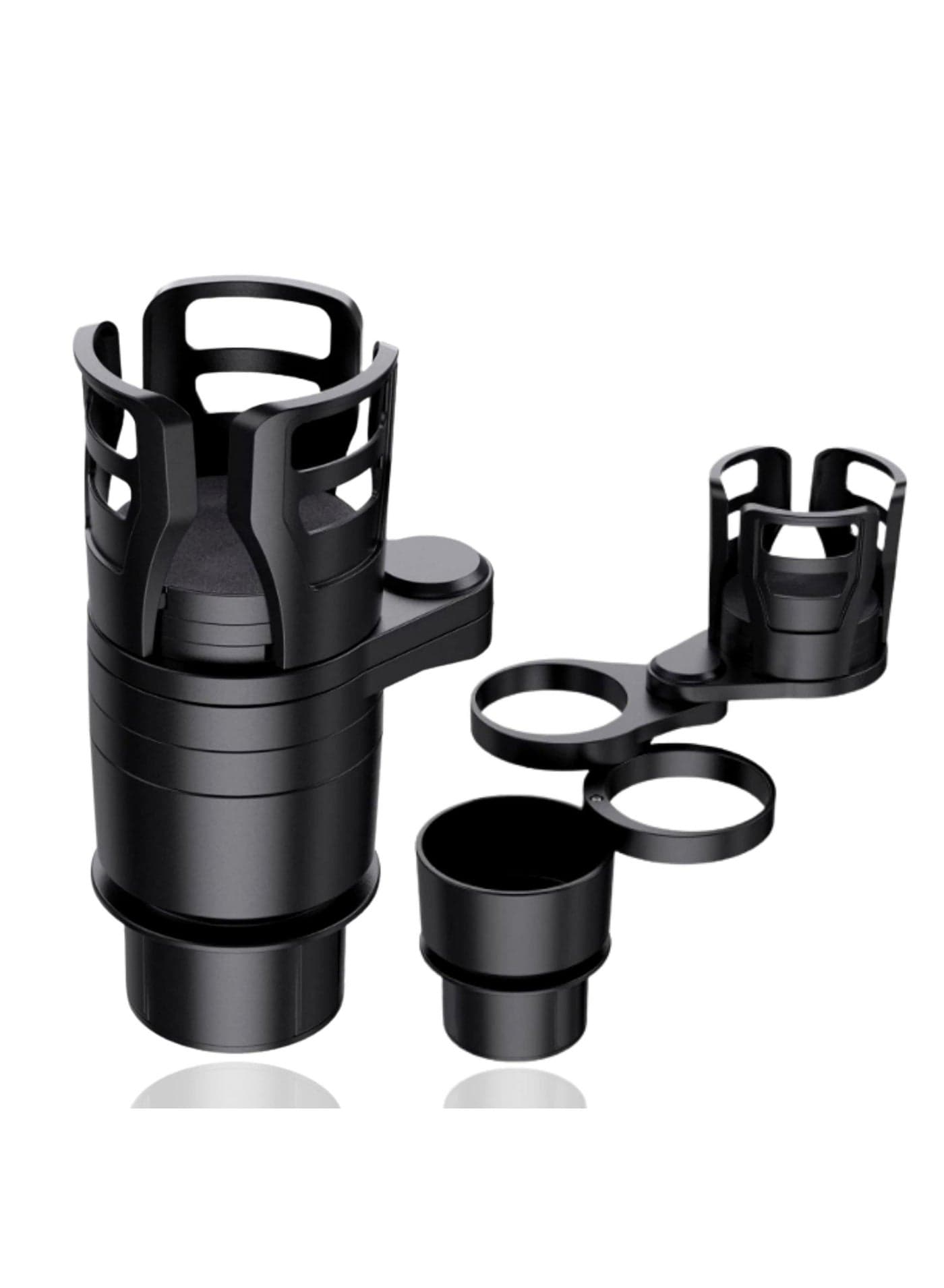 4-in-1 Car Cup Holder Expander, Adjustable Base Organizer with 360-Degree Rotation, Multifunctional Cup Mount Stand Extender for All Vehicle Types.