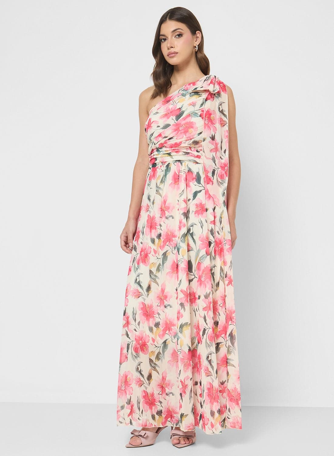 One Shoulder Printed Dress