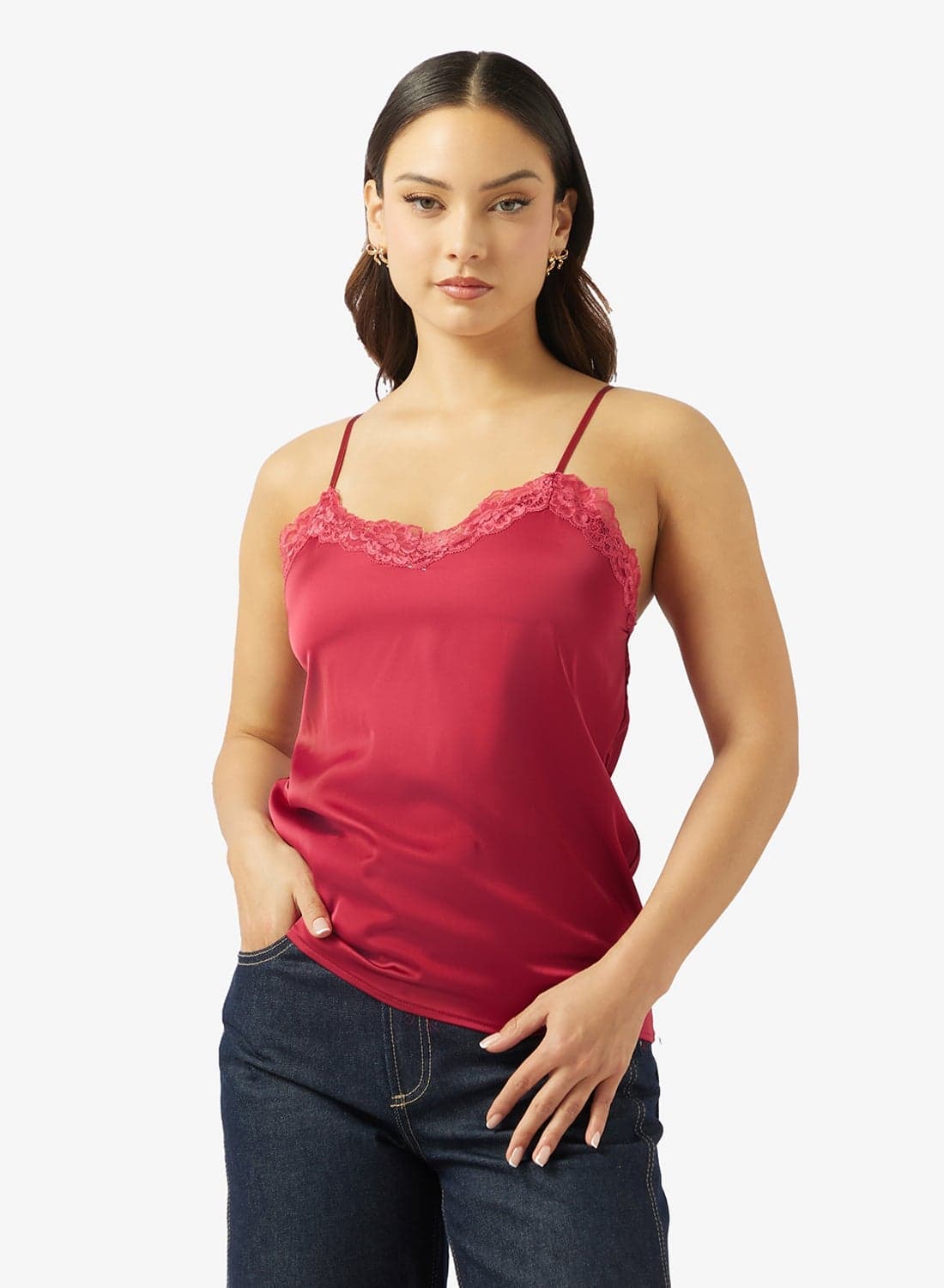 Satin Lace Cami Top