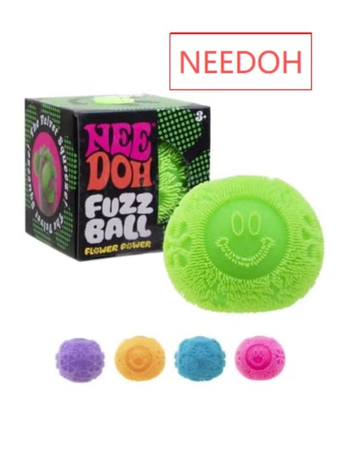 Fuzz Ball Squishy Smiley Toy | Velvet-Touch Sensory Fidget Ball for Stress Relief,Smiley Face Squeezing Toy, A Sensory Stress-relieving Toy for Children and Sdults