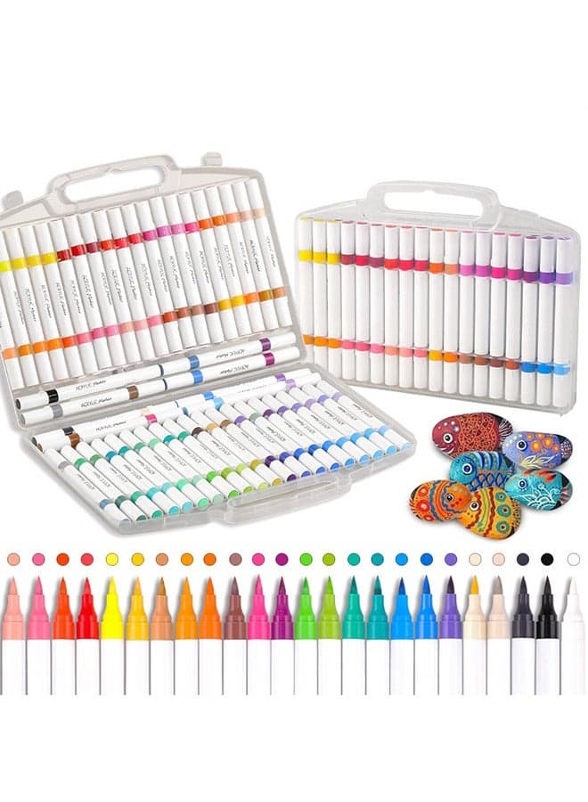 24 (48 colors) acrylic markers watercolor pen sets art students' hand-painted stackable double-ended double-color color markers