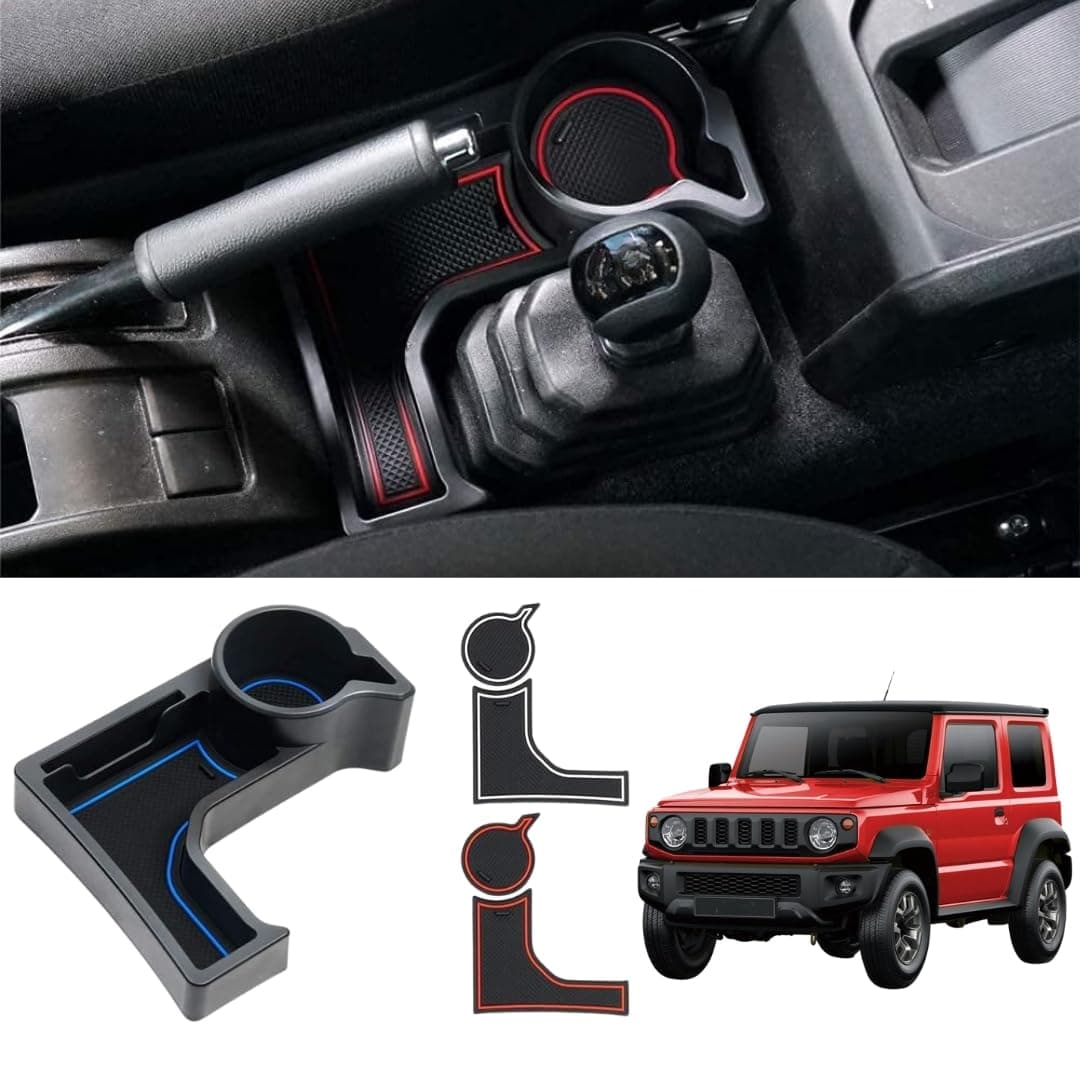 TRX AUTO Center Console Cup Holder Storage Tray Accessories For Suzuki Jimny 2 Door & Jimny 5 Door 2018 To 2025 AUTOMATIC ONLY| Suzuki Jimny Compatible Car Accessories | Jimny 2025 cup holder
