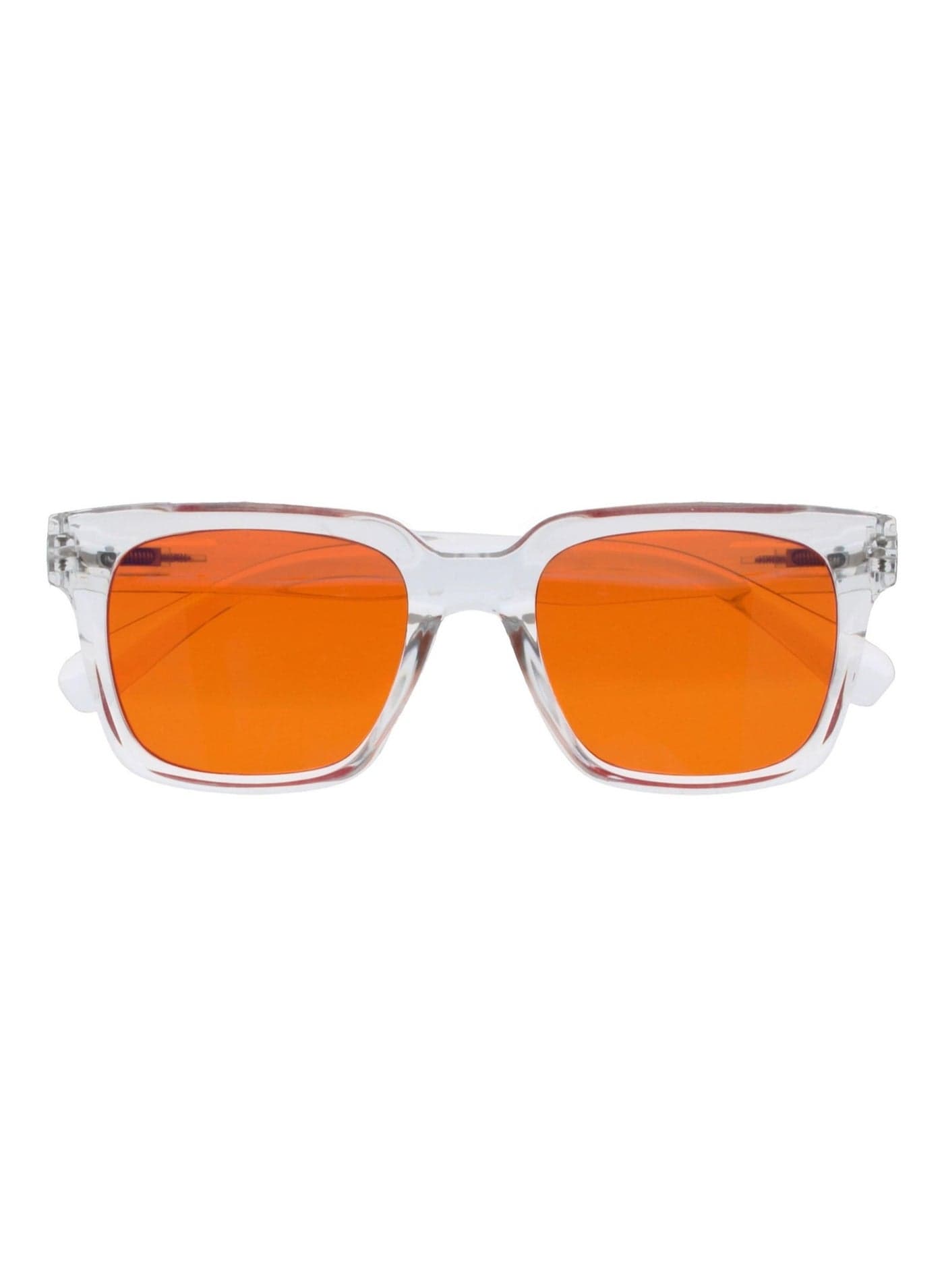 ERA Sunglasses for Women Men, Oversized Rectangular Frame with Spring Hinges, Polarised Orange Tinted Lens With UV400 Protection,Anti-reflective & Anti-Glare, Clear (Pack of 1)