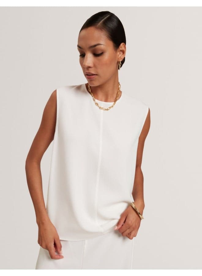 Sleeveless Top With Piping Detail