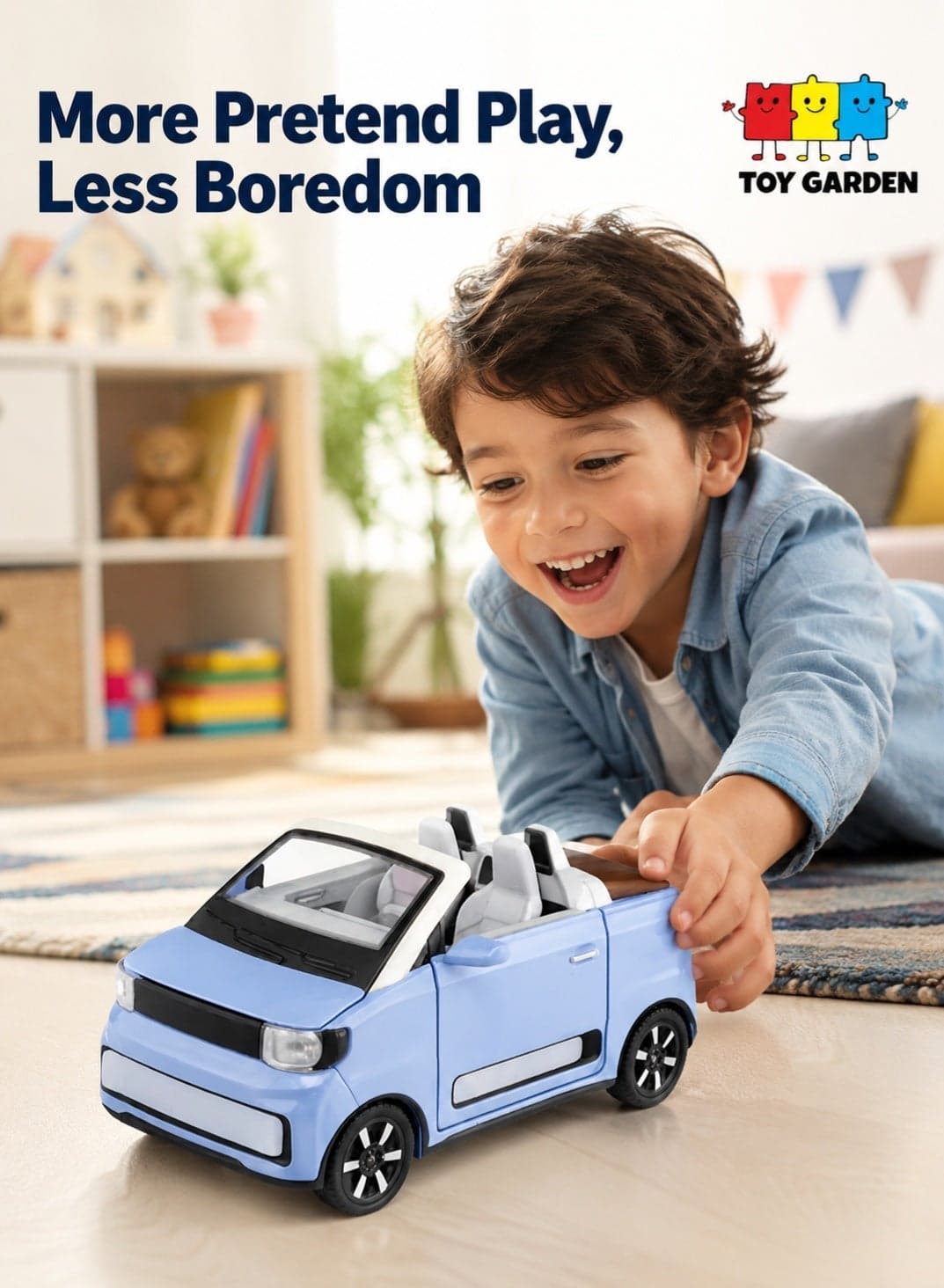 1:24 Scale Simulation of Mini Electric Diecast Car with Charging Station – Metal EV Toy Vehicle with Sound, Light & Convertible Feature, Gift for Kids