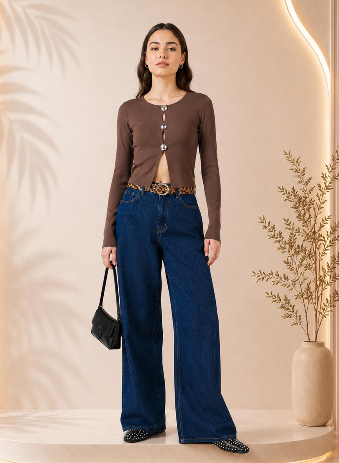 Casual Long Sleeve Crop Top