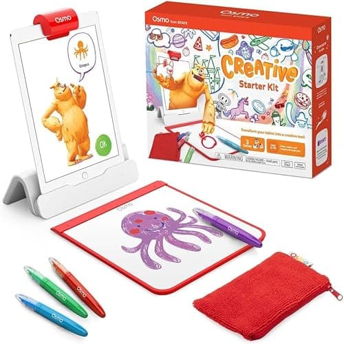 Osmo Creative Starter Kit for iPad 3 Educational Learning Games Creative Drawing Problem SolvingEarly Physics STEM Toy Gifts for Kid Boy Girl Ages 5 6 7 8 9 10 Osmo Base Included