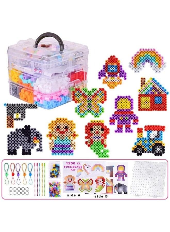 Fuse Beads Kit for Kids - 11000 Beads, 20 Colors, 5mm Craft Kit with Storage Box, Pegboards & Accessories, Arts & Crafts Set for Girls & Boys, DIY Creative Birthday Gifts