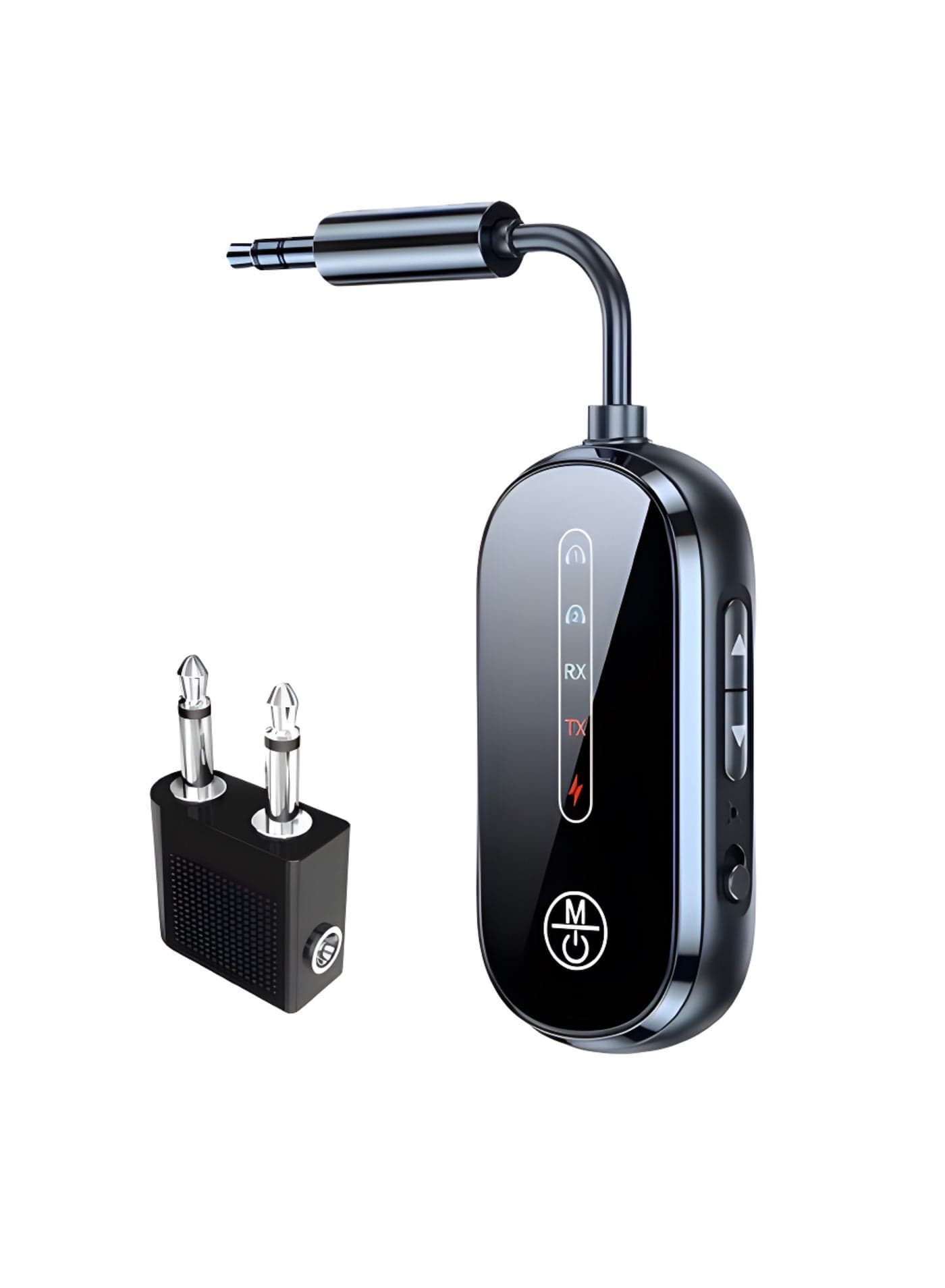 Bluetooth 5.4 (Latest Version) Compact Wireless Transmitter/Receiver 2in1, Wireless 3.5mm Aux, Dual Devices Simultaneously, Including In-flight adapter. Use on Airplanes,TV, Car, Home Stereo.