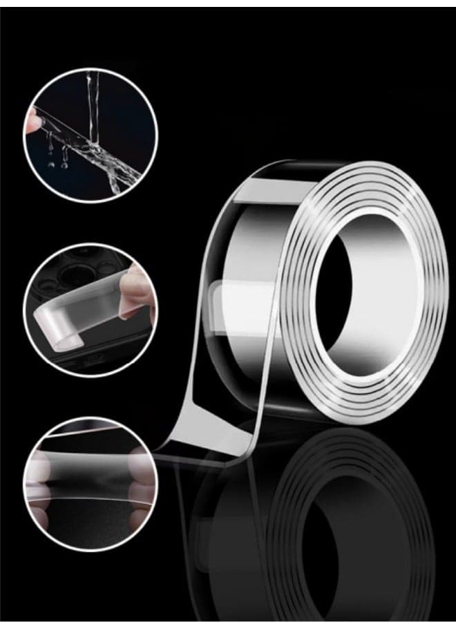Heavy-Duty Double-Sided Nano Tape - 1 Meters, Reusable & Traceless for Home, Office, and DIY Projects
