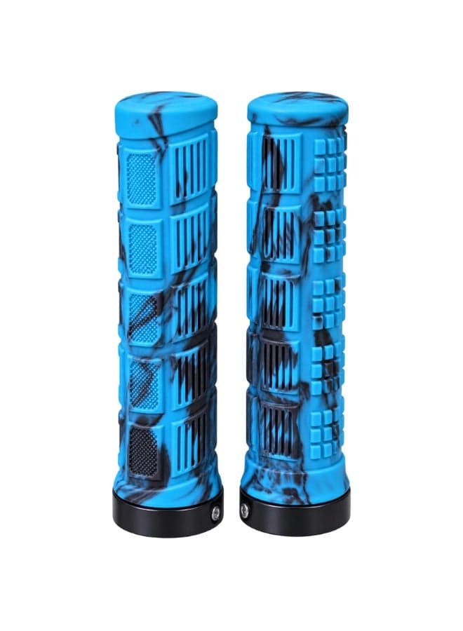 Bicycle Handle Bar Grips Lock-On Anti-Slip Rubber Bike Handle Grips Aluminum Ring Universal MTB Road Bike Cycling Grip