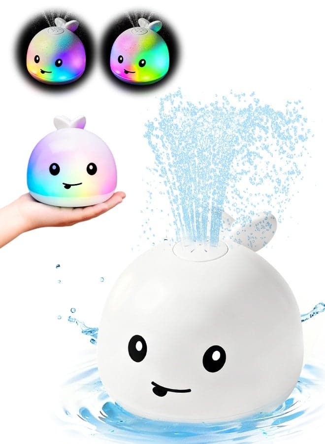 Bath Toys Light Up Bath Toys Whale Bath Toy Sprinkler, Spary Water Whale Bath Toy Suitable for Birthday Shower Gifts for Boys Girlds
