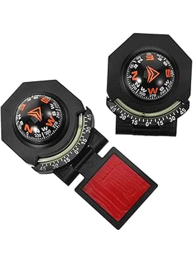 2 Pack Navigation Dashboard Ball Car Mountable Compass High Precision Slope Level Indicator Inclinometer For Vehicle Boat