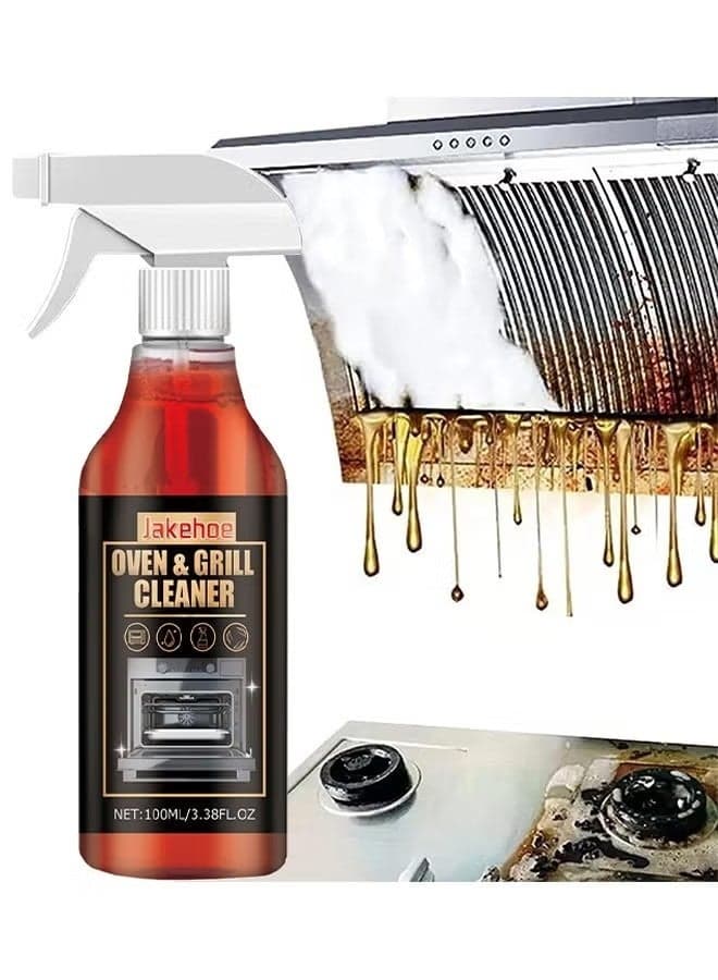 Oven And Grill Cleaner Spray, Cleans and Degreases BBQ Cooking Grates And Racks, Glass, Ceramic Cooktops, Pellet And Electric Smokers, Heavy Duty Degreaser For Stubborn Grease, Burnt-On Food And Carbon Buildup, 100ML