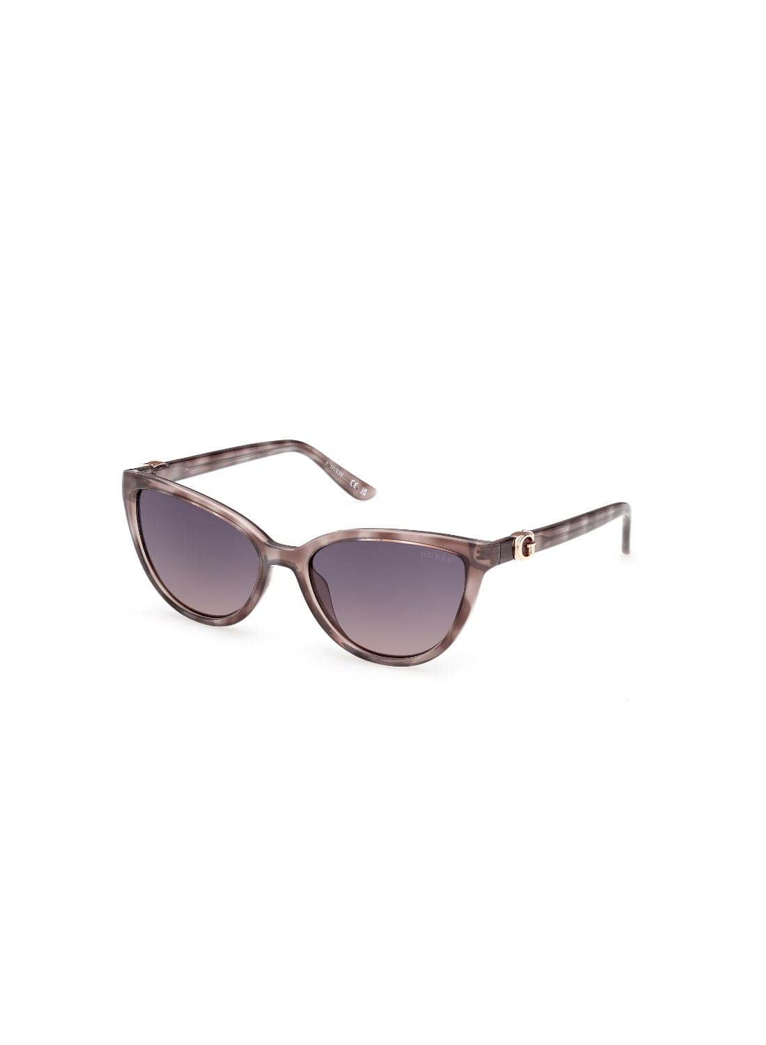 GUESS FULL RIM FEMALE CAT EYE GREY INJECTED SUNGLASSES