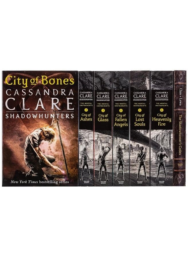 Cassandra Clare The Mortal Instruments: A Shadowhunters Collection 7 Books Set (Bones, Ashes, Glass, Fallen Angels, Lost Souls, Heavenly Fire + The Shadowhunter's Codex)