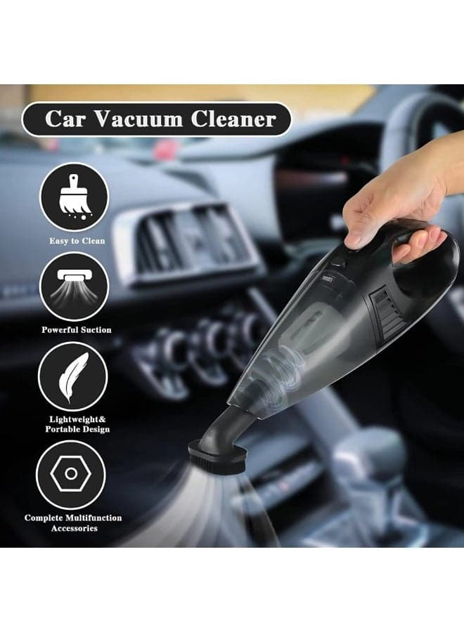 Portable Handheld Car Vacuum Cleaner 12V DC High Power with 3 Washable Removable Attachments, 3M Extension Cord, Compact Design for Car, RV & Camper Cleaning