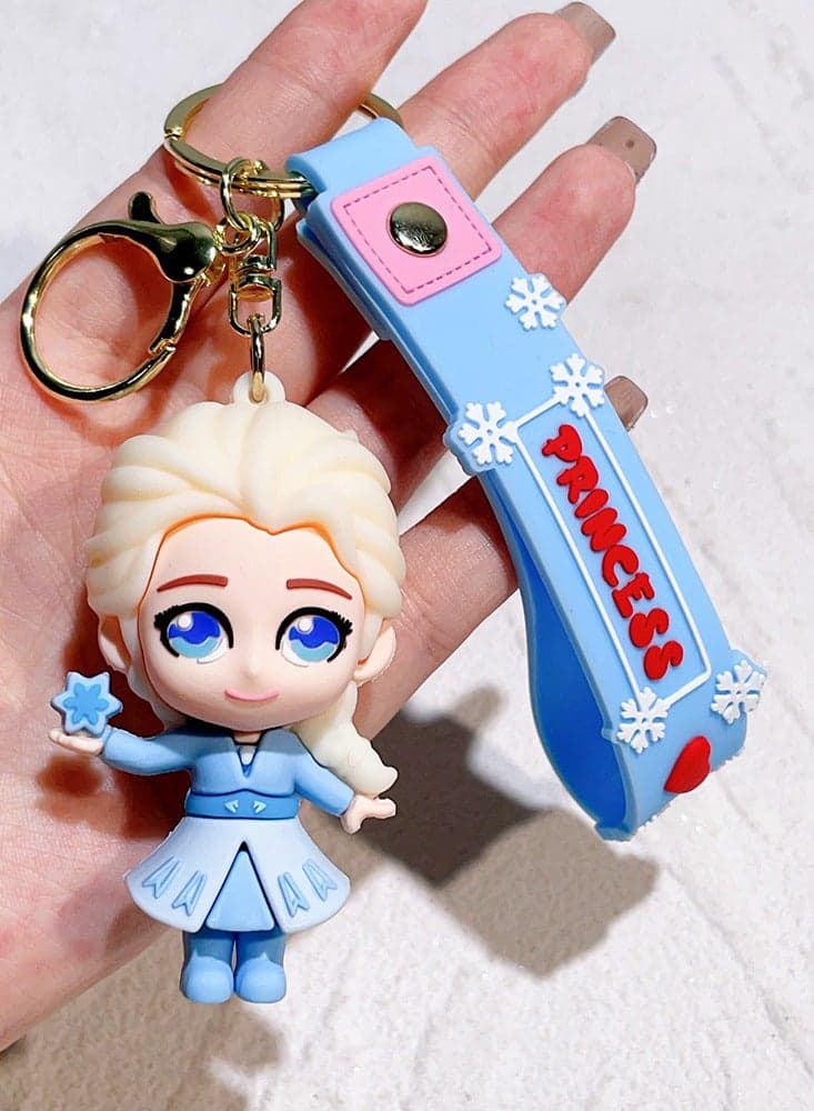Elsa Princess Keychain Cartoon Frozen Key Ring Pendant
