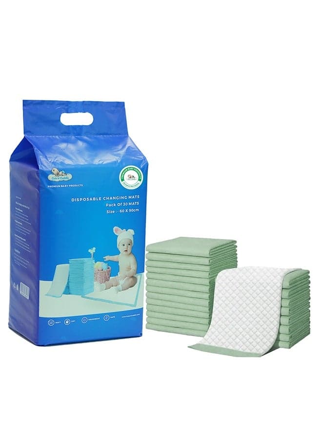 Disposable Changing pads (Pack Of 30) for Baby 60 cm X 90 cm Soft Ultra Absorbent Waterproof Diaper Mess-Free Changing Mat Liners Baby Changing Mat Cover Bed Pads