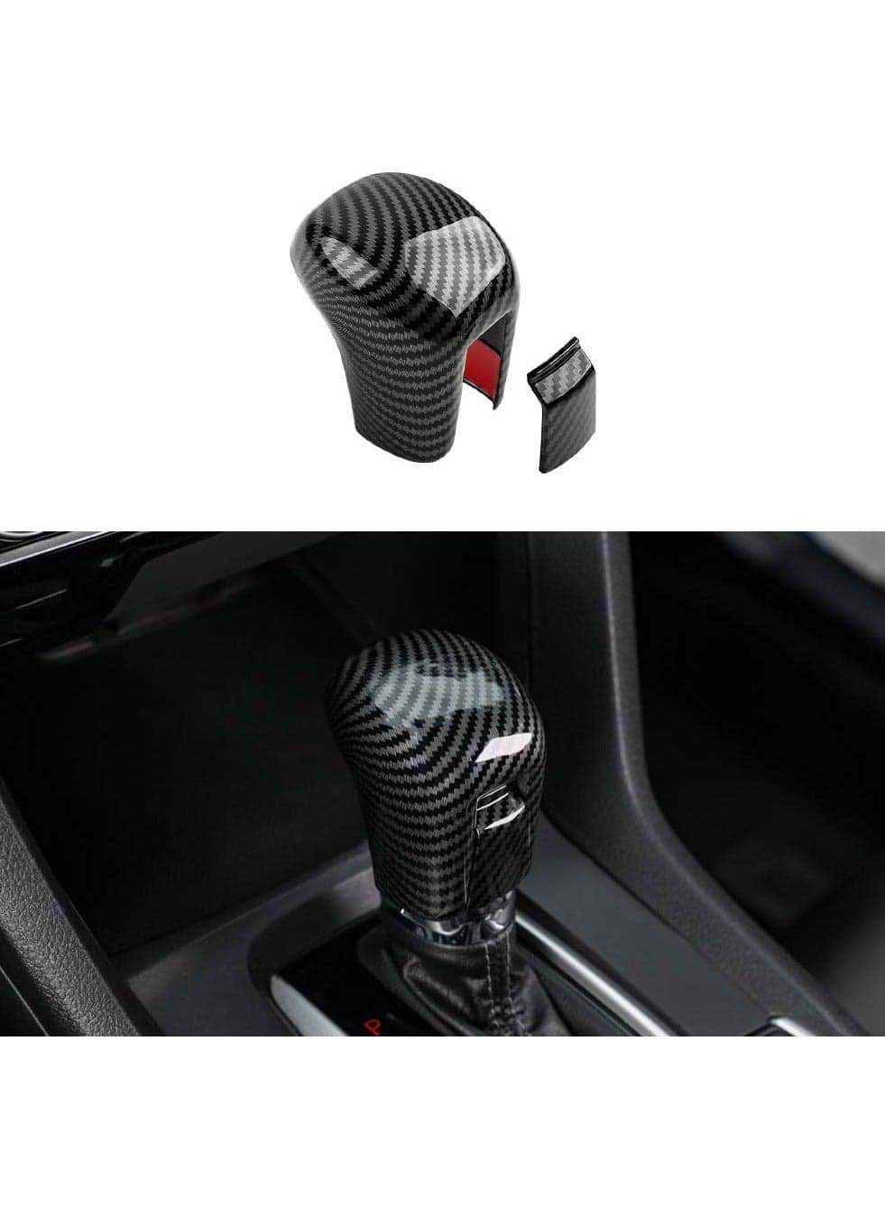 10th Gen Honda Civic CVT Automatic Gear Shift Knob Cover – Black Interior Accessory (Fits 2016 2017 2018 2019 2020 2021 Models)