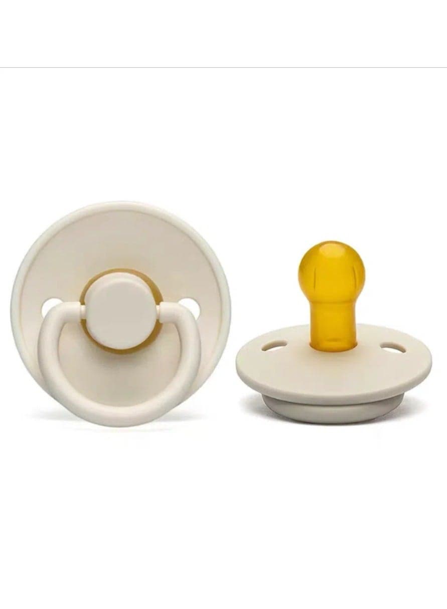 Baby Pacifiers | 1-Pack Soothers | Round Nipple | BPA-Free Natural Latex Food Grade | Super Soft Bite Resistance | Sleep Anti-Flatulence | Baby Teething Toy | Ivory