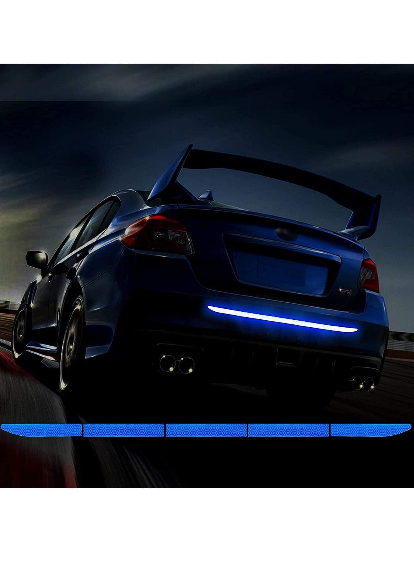 Strong Reflective Stripe Stickers High-Intensity Night Visibility Reflective Decal Universal Safety Warning Diamond Grade Waterproof Self Adhesive for Car Trunk 35.2'' (Blue)
