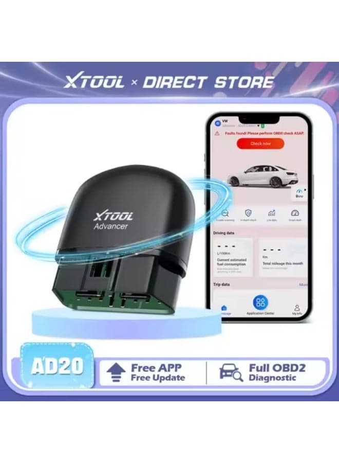 XTOOL AD20 Bluetooth Auto OBD2 Scanner 2025 Code Reader OBD 2 Diagnostic Tools Read fault code Engine Diagnosis Free Application