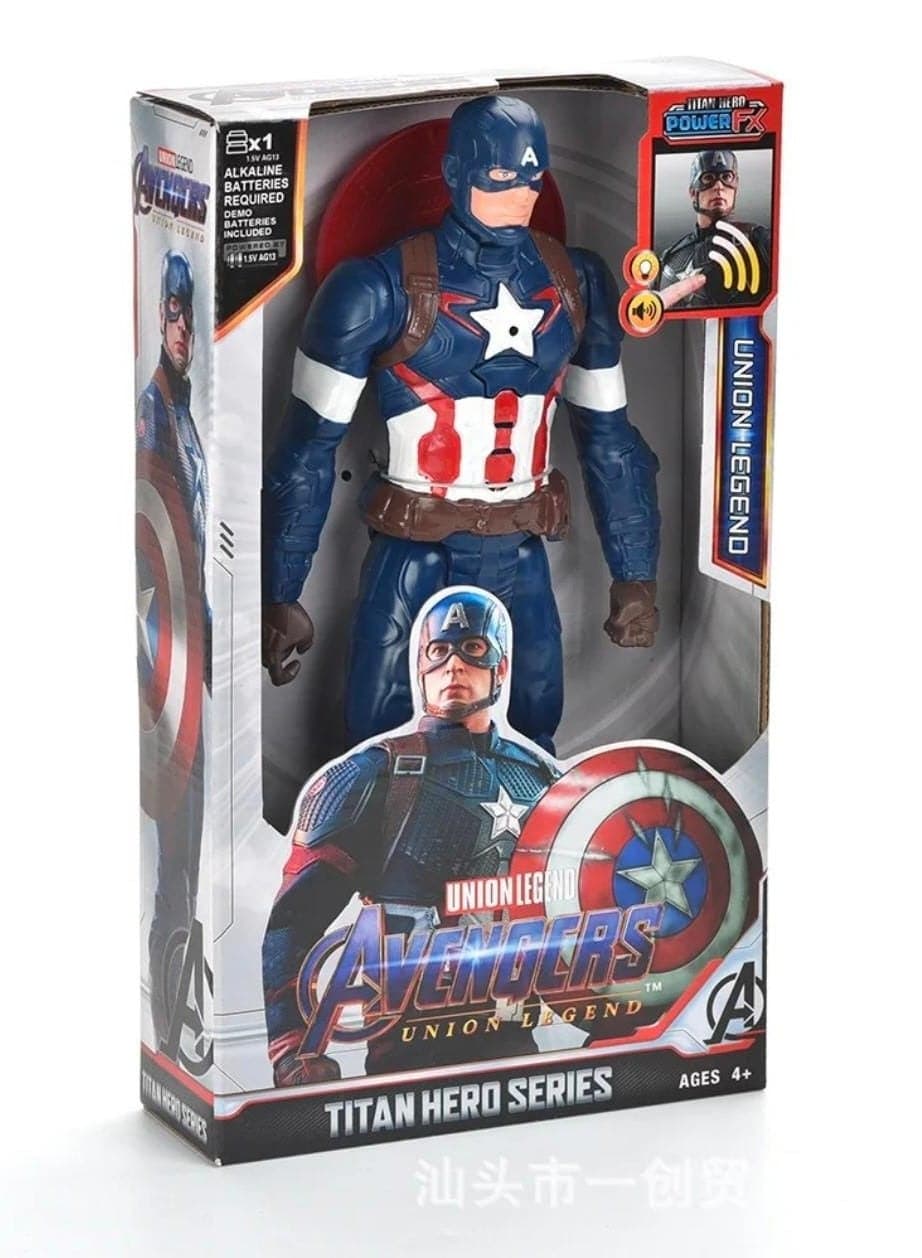 Super Hero Titan Hero Comic Captain America Action Figure 30cm | Large Marvel Avengers Superhero Toy for Kids | Big Poseable Captain America Figure for Boys & Girls | Comic-Style Titan Hero Series Action Toy | Collectible Hero Play Figure