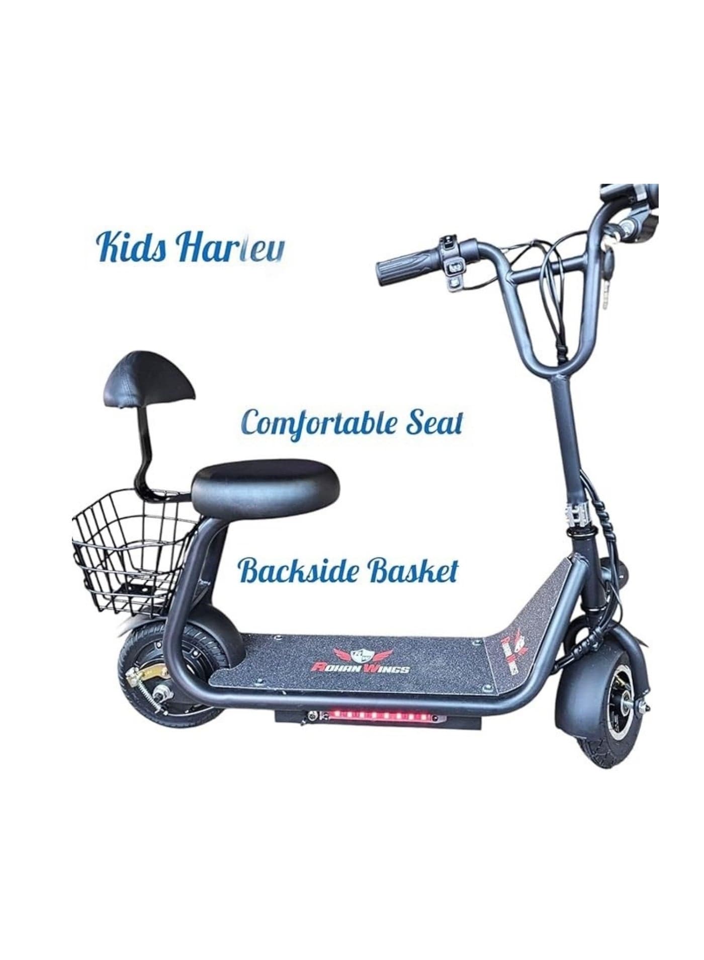 Kids Mini Harley - 250 Watt Motor | Easy, Safe, and Comfortable Riding | Free Basket Backside | Black Color | Perfect for Kids’ Fun & Outdoor Adventures