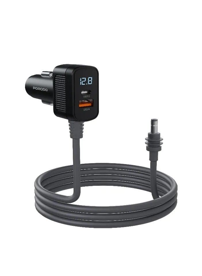 Starlink Mini DC Plug Car Charger / Dual-Port Fast Charging / 3m Cable / Integrated Safety Features / Universal Compatibility - Grey