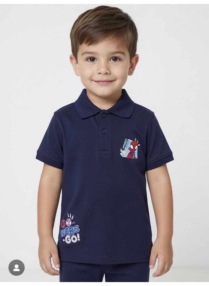 Spiderman | Boys Polo T-Shirt | Navy