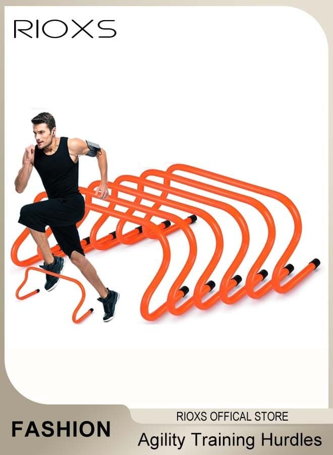 Agility Training Hurdles, 6-Pack Football Training Fixed Hurdle Rack, Speed Agility Training Set with Storage Carrying Bag, Practice Agility Hurdles for Adults and Kids, Indoor/Outdoor Exercise Equipment