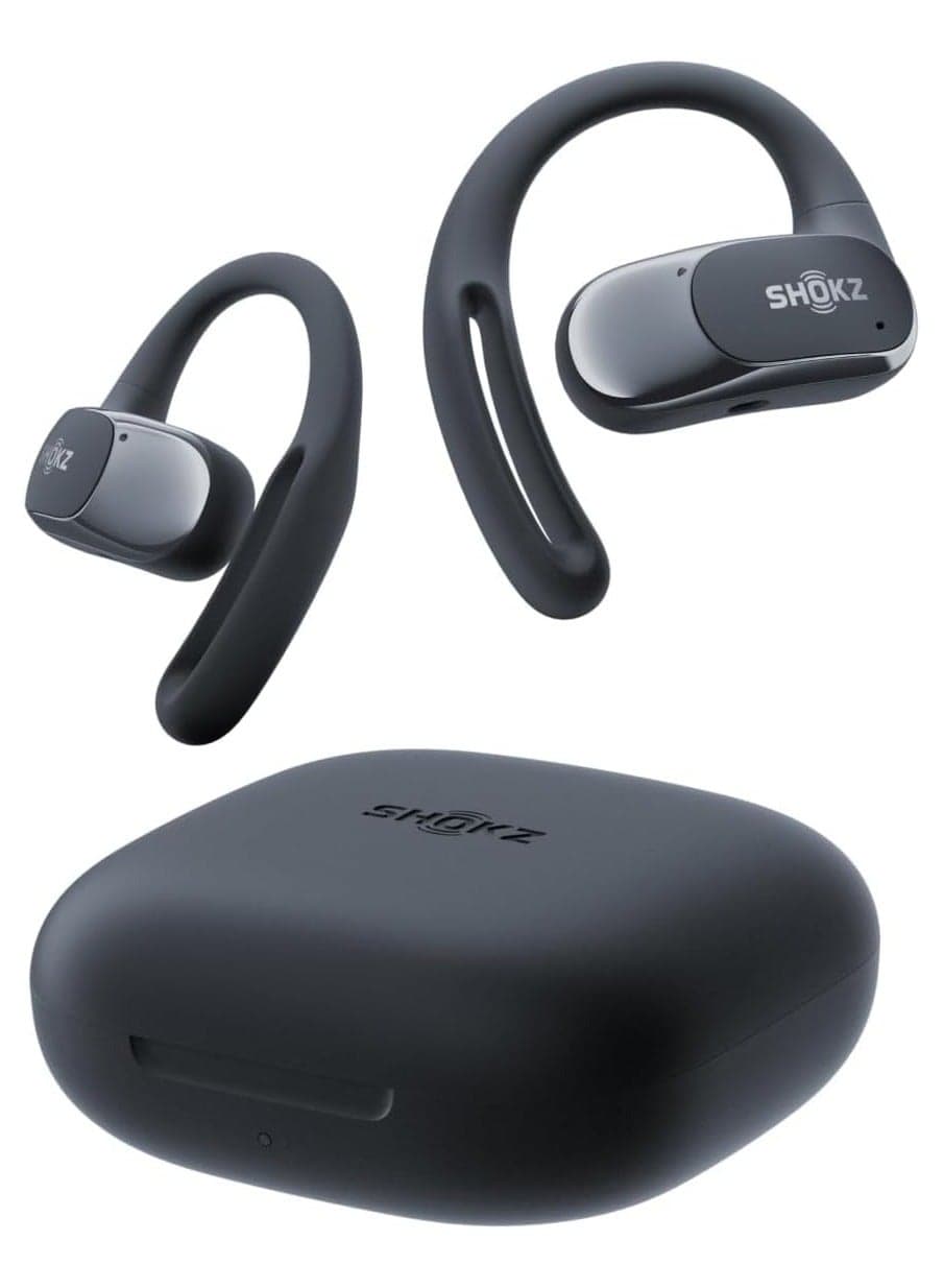 OpenFit Air - Open-Ear Headphones, True Wireless Earbuds, Water Resistant, Secure Earhooks for Daily Use Black