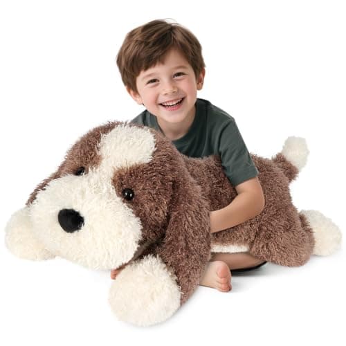 SuzziPals Giant Brown Dog Stuffed Animal 30 Jumbo Soft Giant Stuffed Animal Big Dog Plush Toys for Stress Relief Sleep Aid Huge Cuddly Cute Plushies Golden Retriever Gifts for Kids Adults
