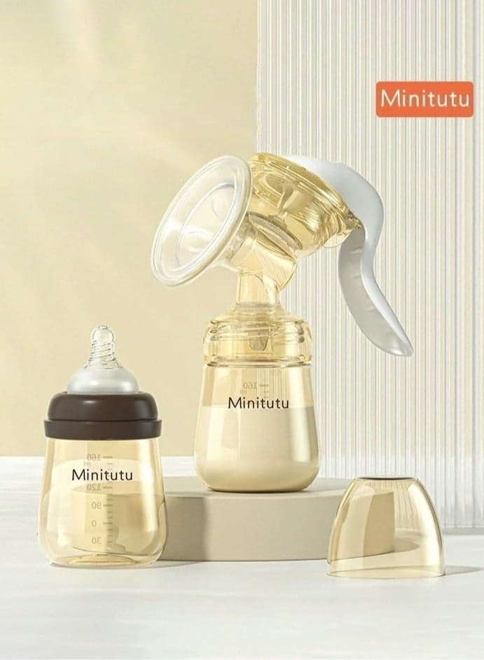 Manual breastfeeding breast pump small portable nano antibacterial milk collector multifunctional milk bottle massage lactation