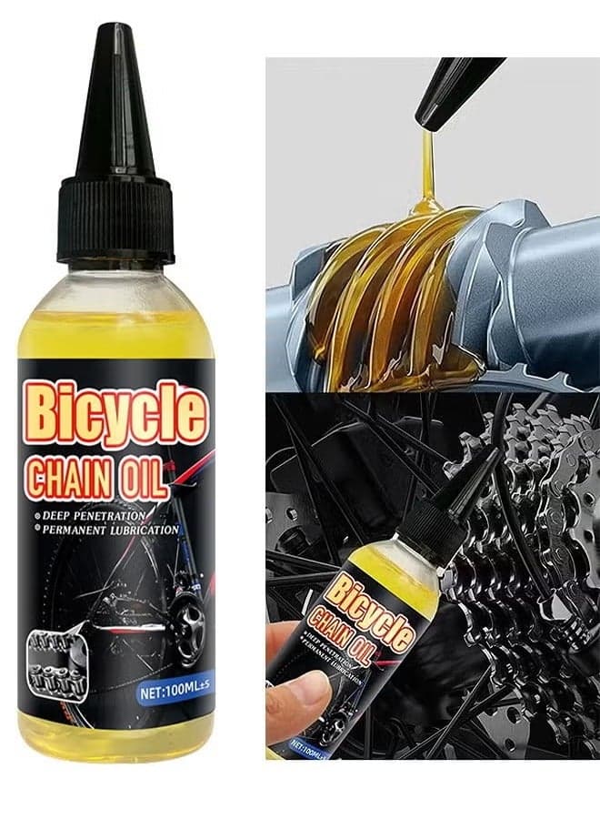 100ML All Purpose Bicycle Chain Oil Bike Bearing Chain Hub Lubricants Repair Lube Rust Prevention Also Works For Mechanic Tools Sewing Machine Automotive Accessories Home Appliances