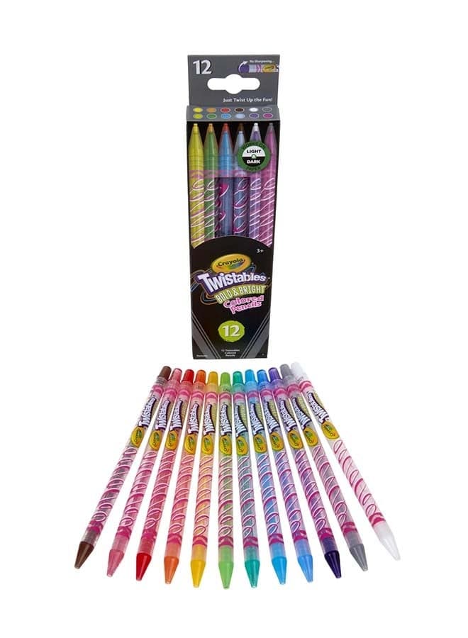 Erasable Twistables Colored Pencils | Bold & Bright 12pcs