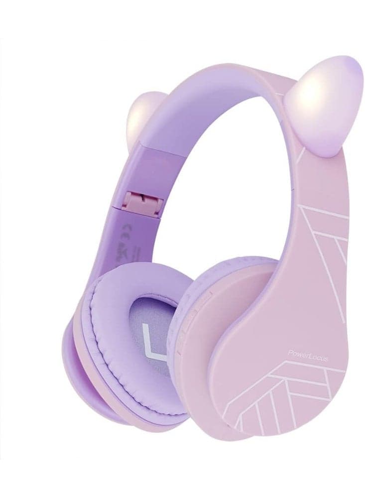 PowerLocus Children's Bluetooth Headphones, P2 Headphones for Children with Volume Limited to 85db, Wireless and Wired Headphones, Foldable and Adjustable Headphones, Comfortable Headphones